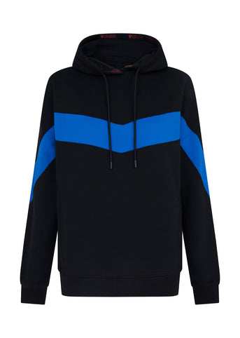 Got Your Back Hoody - Black with Blue Chevron